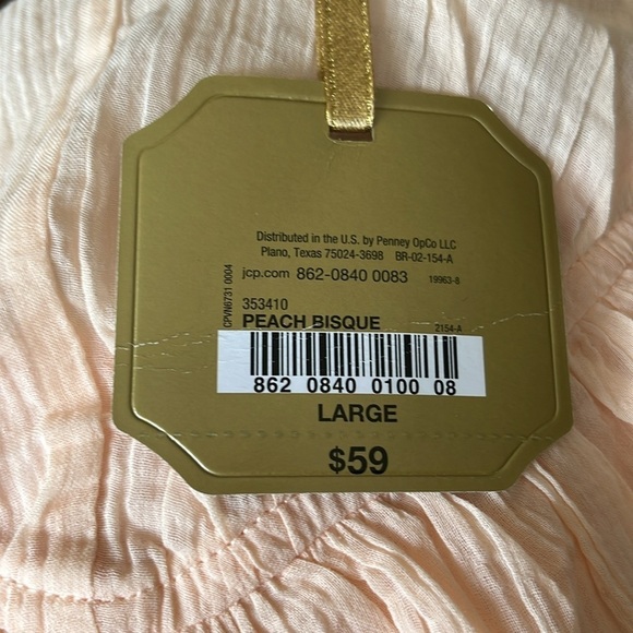 Ryegrass Top Peach Bisque Large Mock High Ruffle Neck Cotton Romantic Boho New - Picture 5 of 12